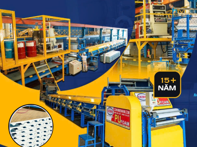 Máy cán tôn, dây chuyền sản xuất tôn xốp PU của Cơ Khí Miền Nam